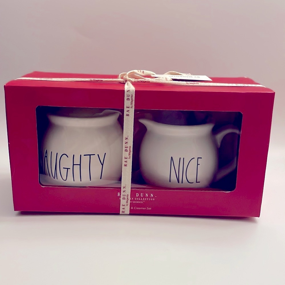 Rae Dunn Naughty & Nice Sugar and Creamer Set